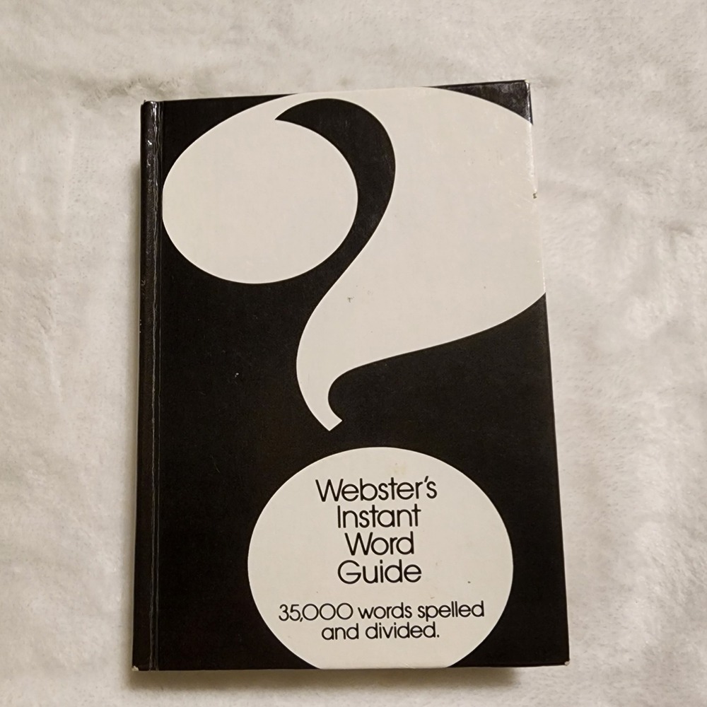 Vintage Websters Instant Word Guide 1980 Reference Book‎ Hardcover